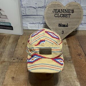 Obey Propaganda Aztec 5 Panel Hat Cap Southwestern Leather Adjustable Cotton